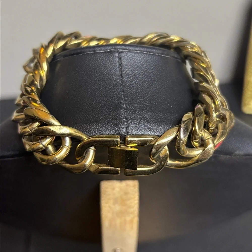 Chunky Stainless Steel Gold Tone Cuban Link Bracelet Unisex